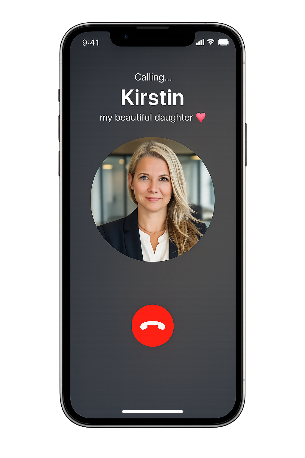 iPhone showing an incoming KindredMind call from the caregiver