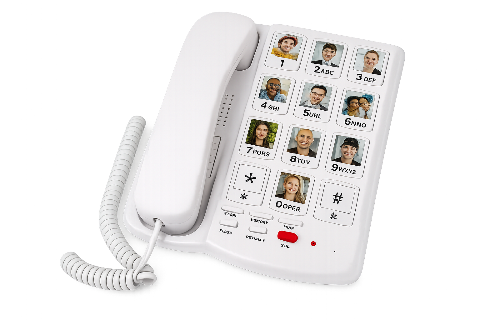 Big-button memory phone with photo keys, ideal for seniors with dementia